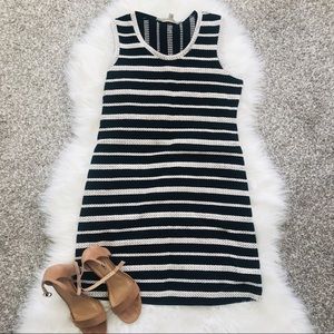 Max Studio | Black White Striped Knit Shift Dress Size Small